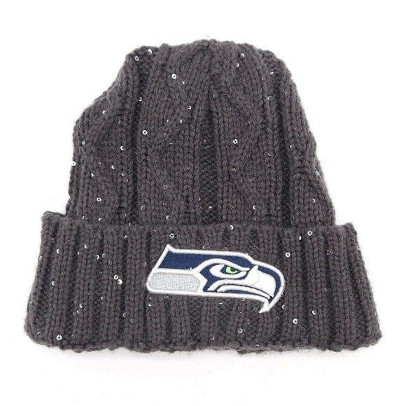 Seattle Seahawks‎ New Era Womens Knit Cuffed Beanie Hat Winter Snow Ski Cap NFL - Picture 1 of 5